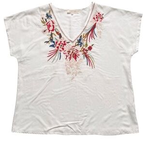 Solitaire Embroidered Swim Coverup Tunic Top XL